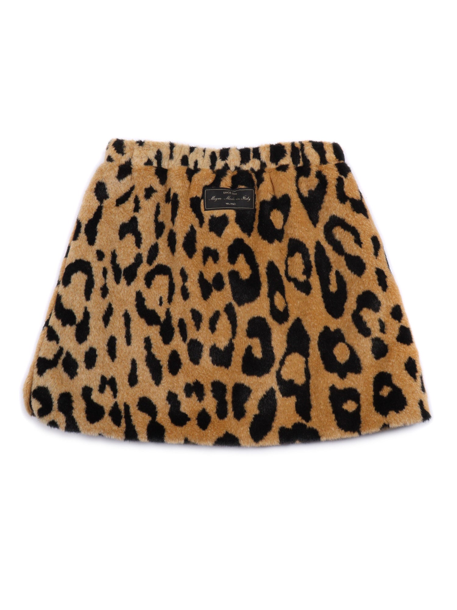 Fur Animalier Mini Skirt Girl Camel