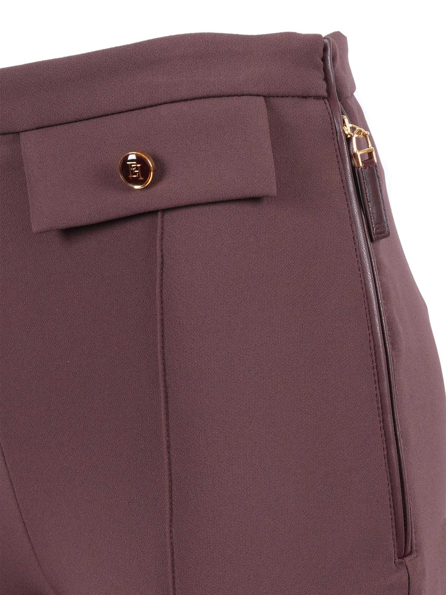 Womens Pants Bordeaux Polyester Elastane