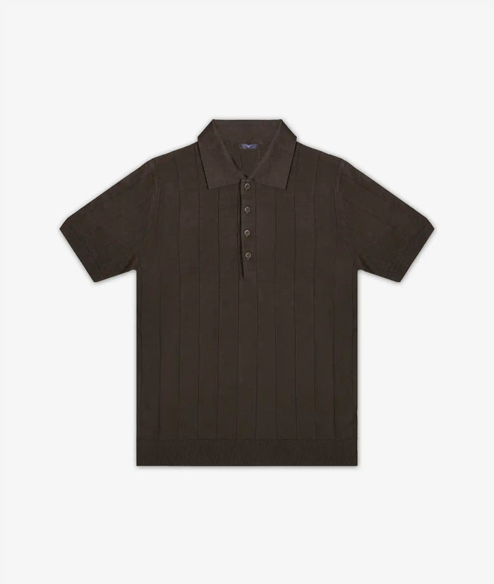 Linen And Cotton Polo Saint Tropez Brown Knitwear