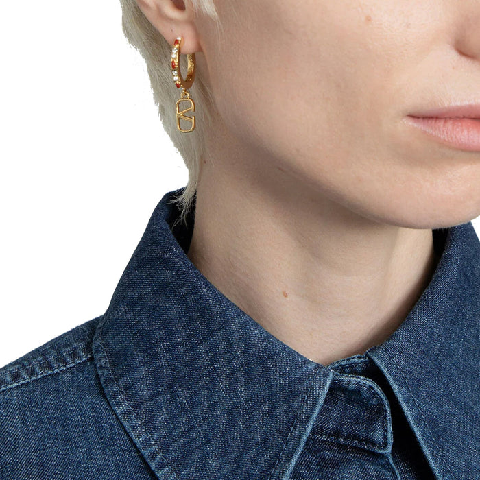 Garavani Hoop Earrings Gold Resin Brass