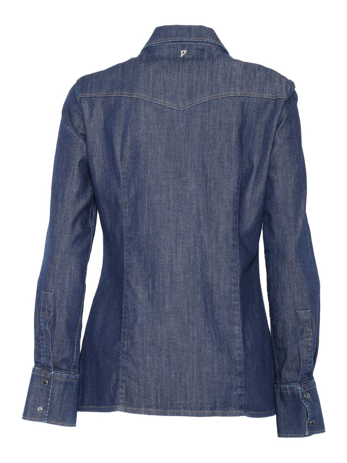 Shirt Blue Cotton Elastane