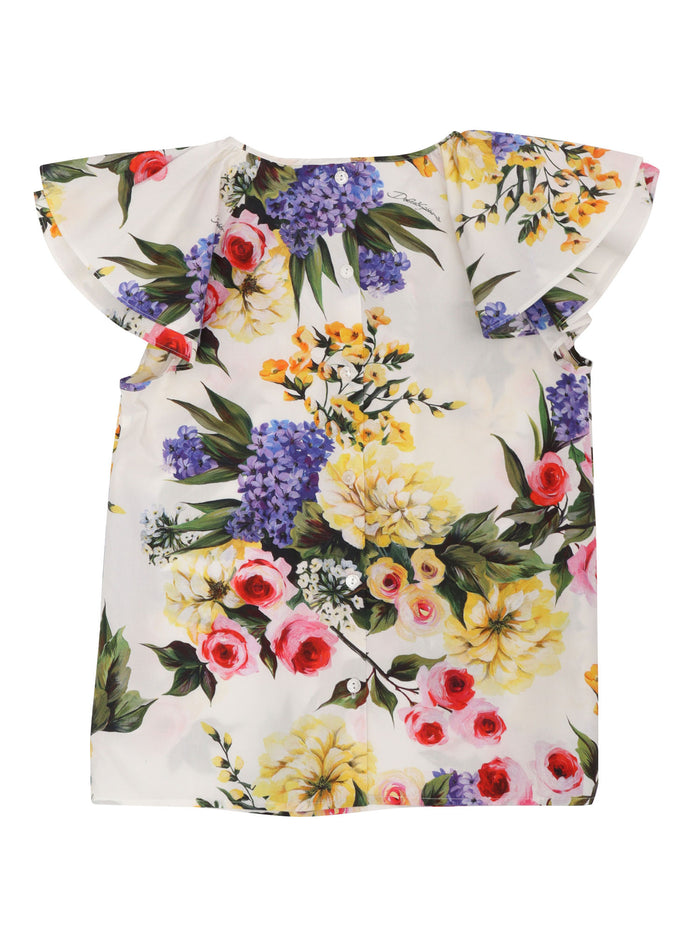 D&G floral print t-shirt Green Cotton Top