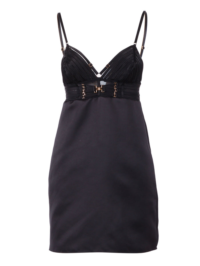 WOMEN�S DRESS Black Polyester Midi