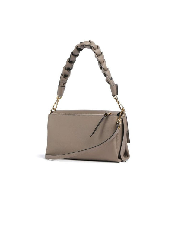 Coccinelle Shoulder Bag Warm Taupe-Rosette Taupe/rosette Double Grainy Leather / Shoulder-bags