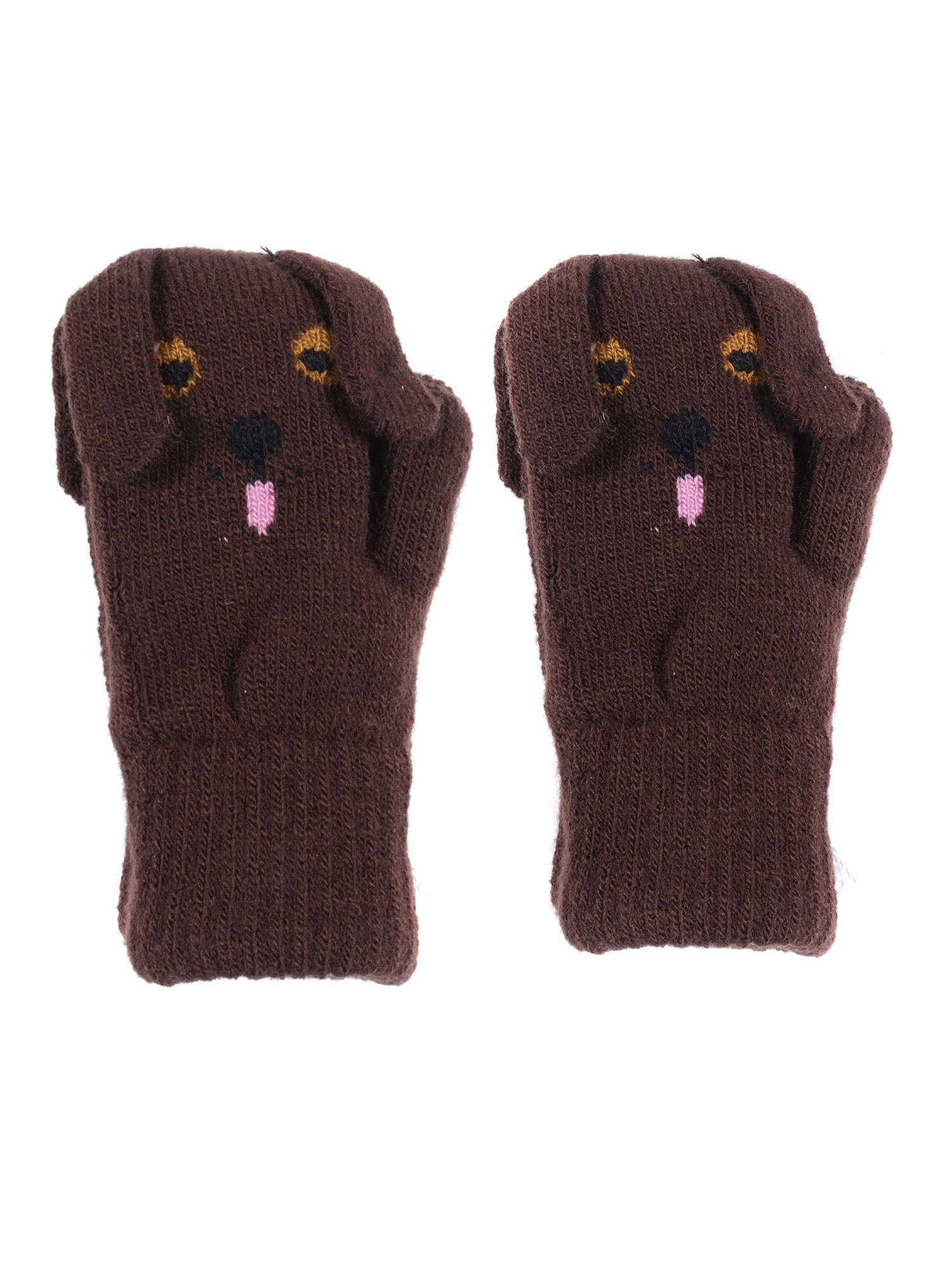 Kenau Mittens Brown Acrylic Polyester Spandex Glove