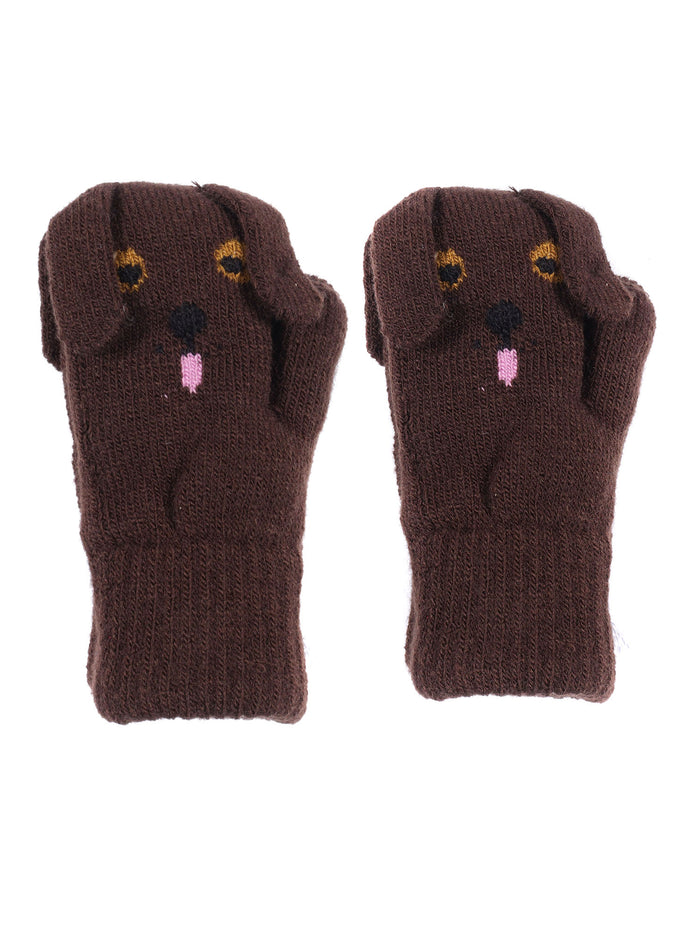 Kenau Mittens Brown Acrylic Polyester Spandex Glove