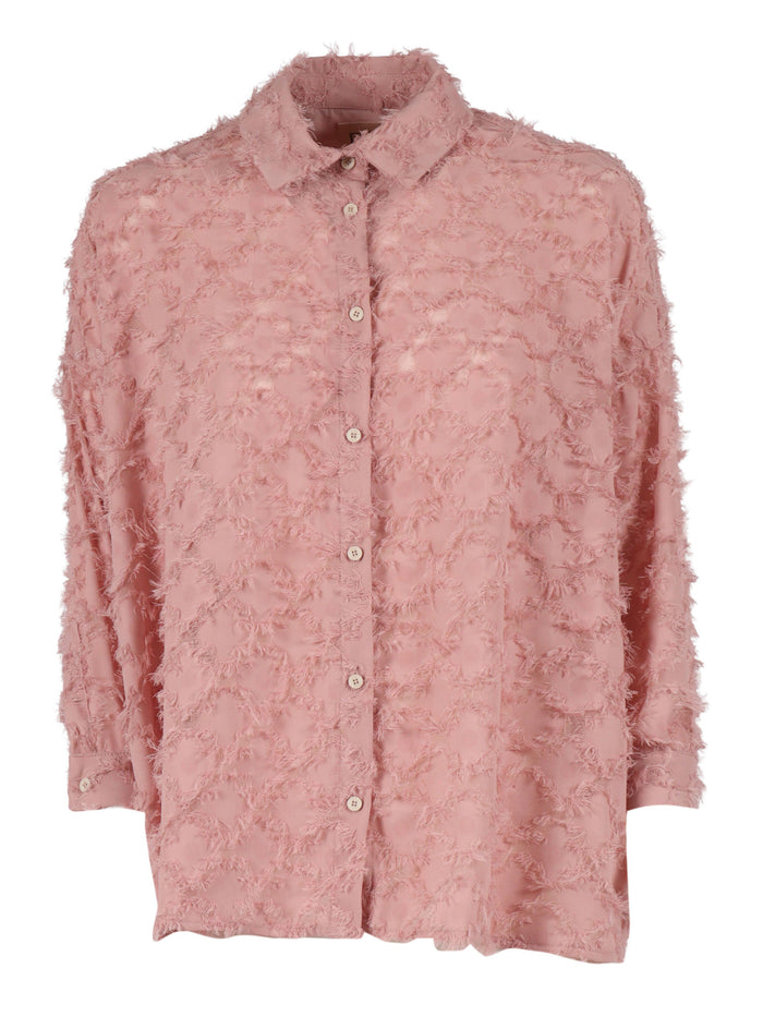 SHIRT Pink Polyester Lining Cotton