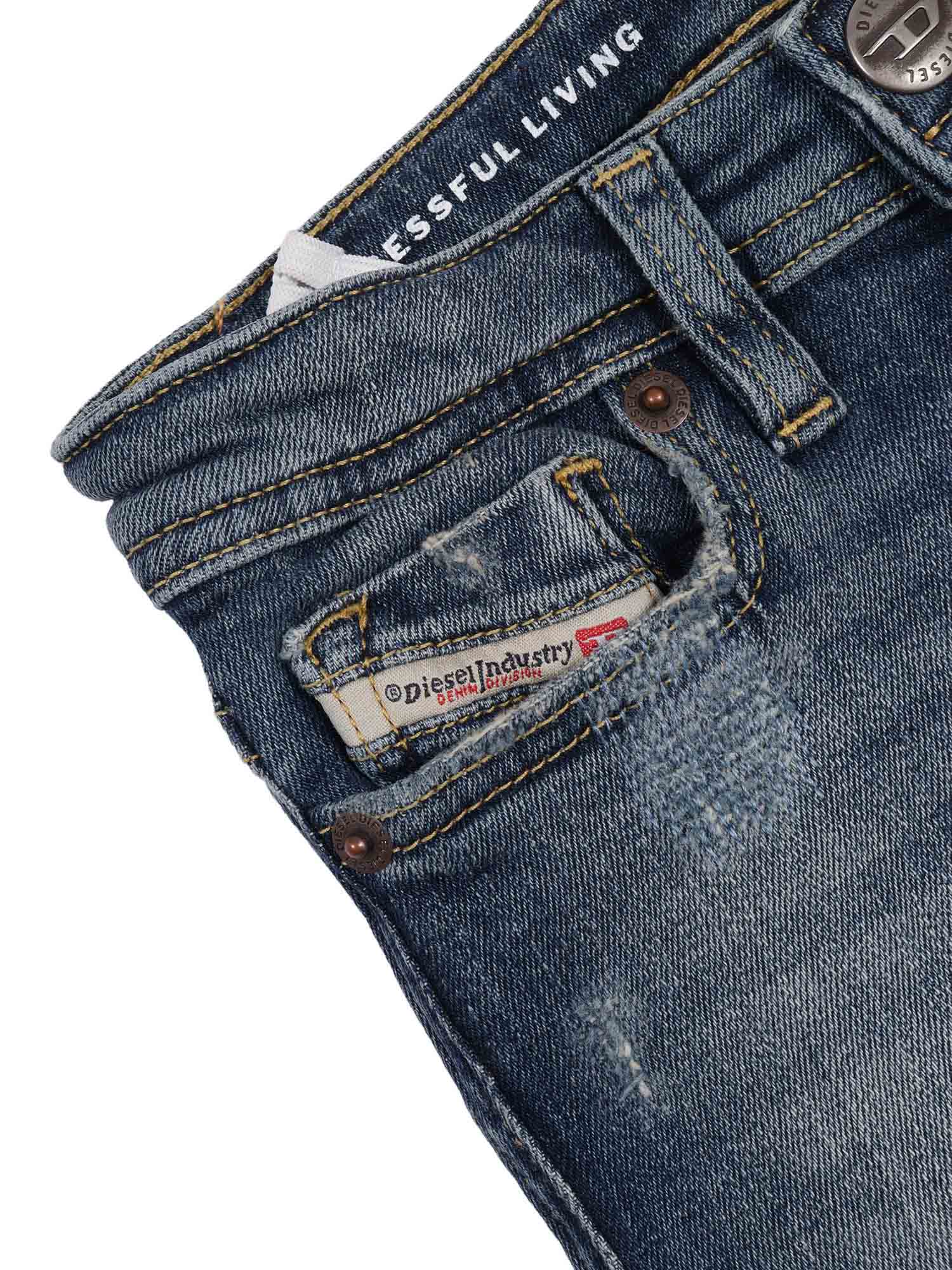 5 pockets Blue Cotton Elastane Jean