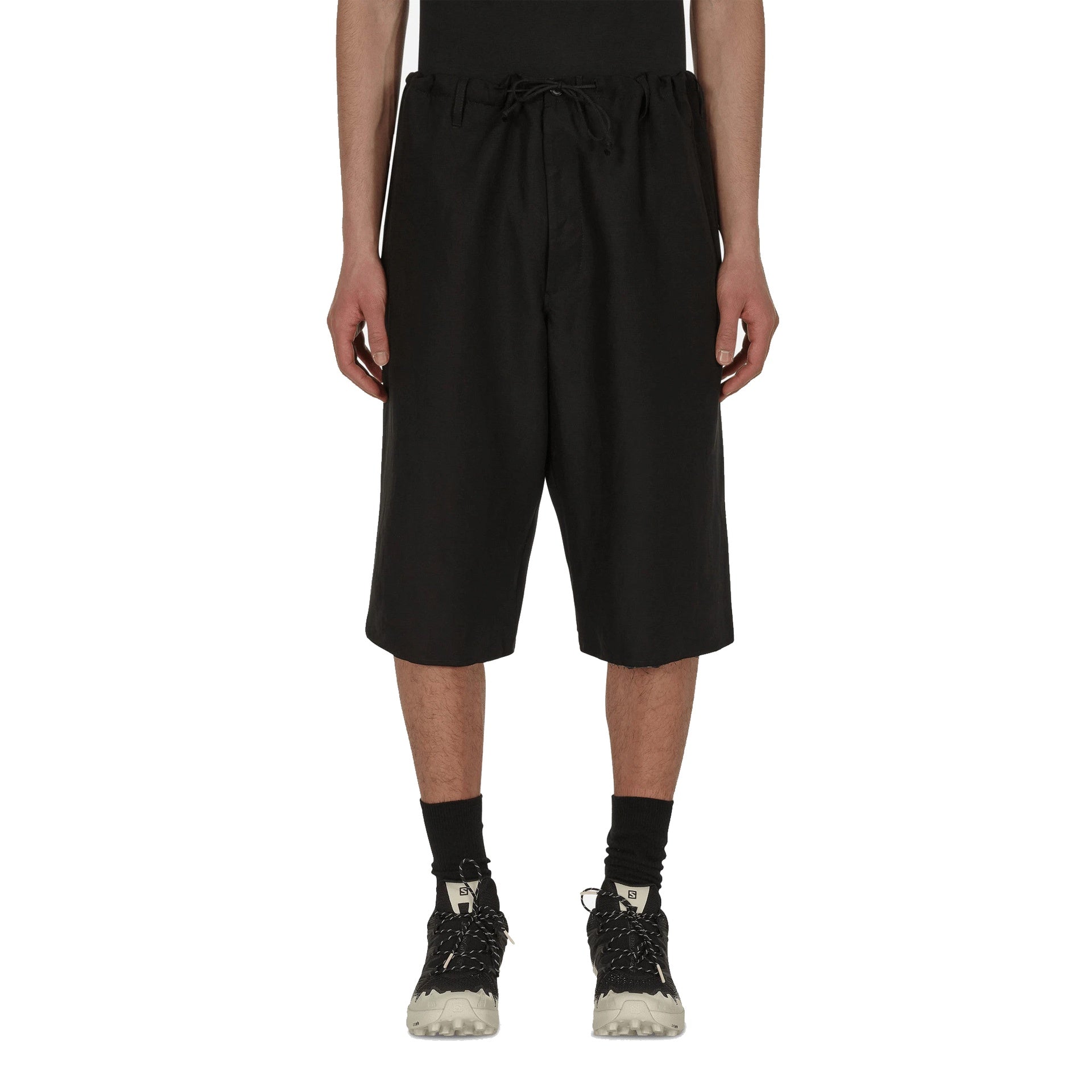 Blend Linen Bermuda Shorts Black Viscose