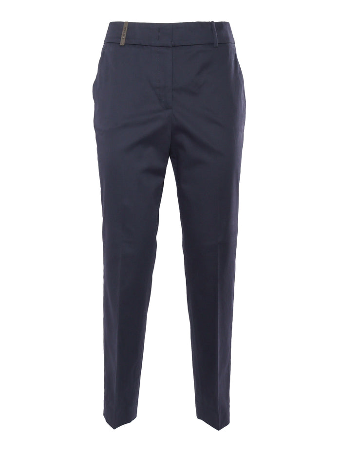 Elegant blue trousers Cotton Elastane Pant