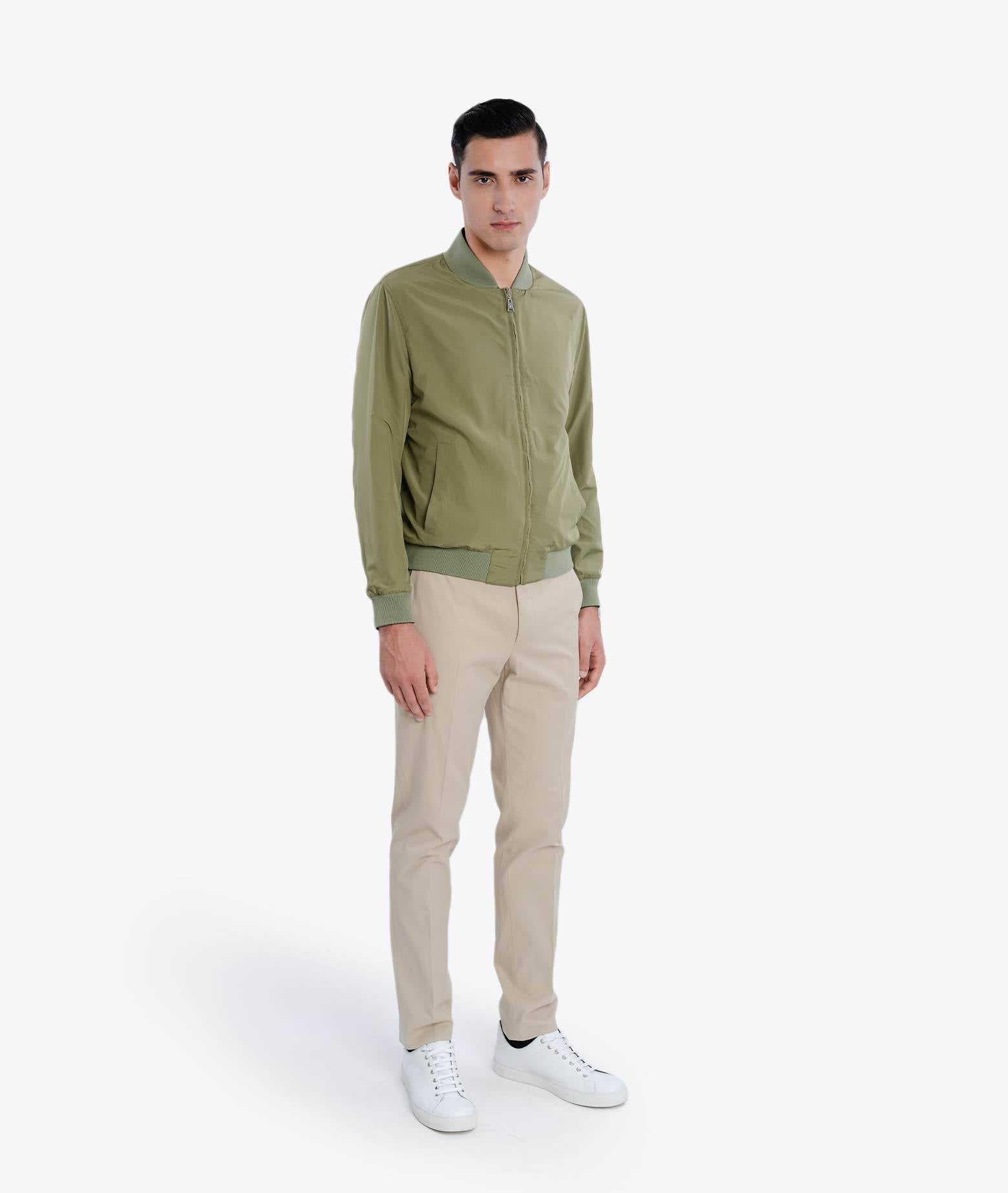 Silk Bomber Cheetah Dark Green Sportwear Blouson