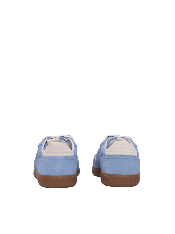 Tb.490 Rife Cornflower Blue Cream Leather Sneakers Altezza Tacco 2 Cm