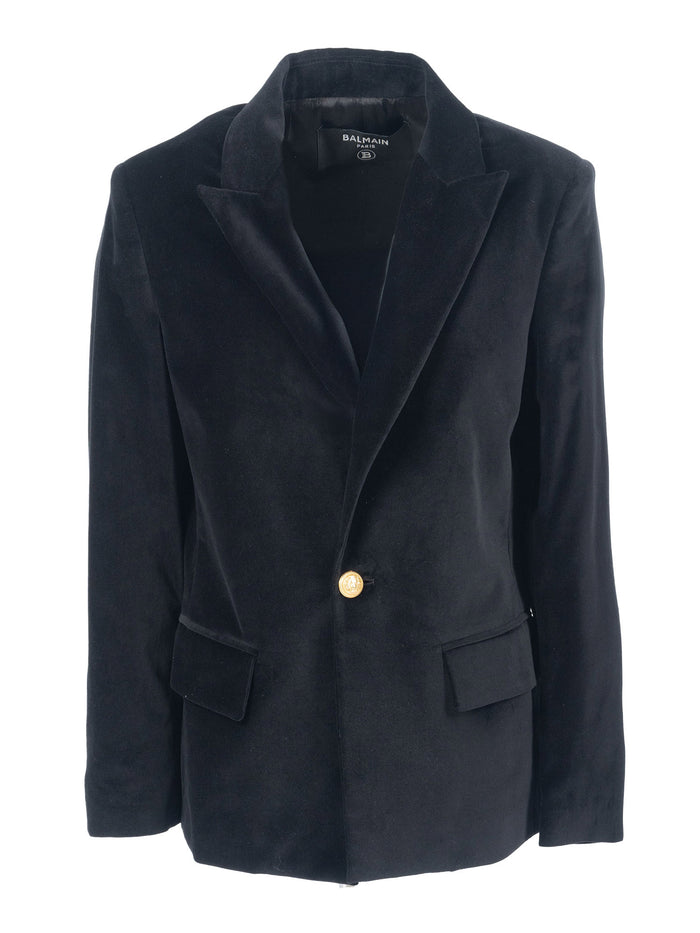Suit Jacket Black Cotton Lining Viscose