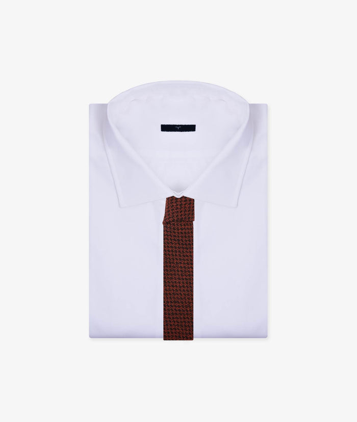 Wool Tie Porta Nuova Firebrick Knitted