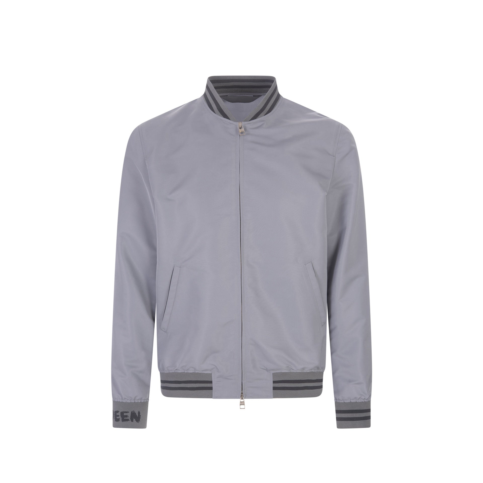 Bomber Jacket Gray Polyester