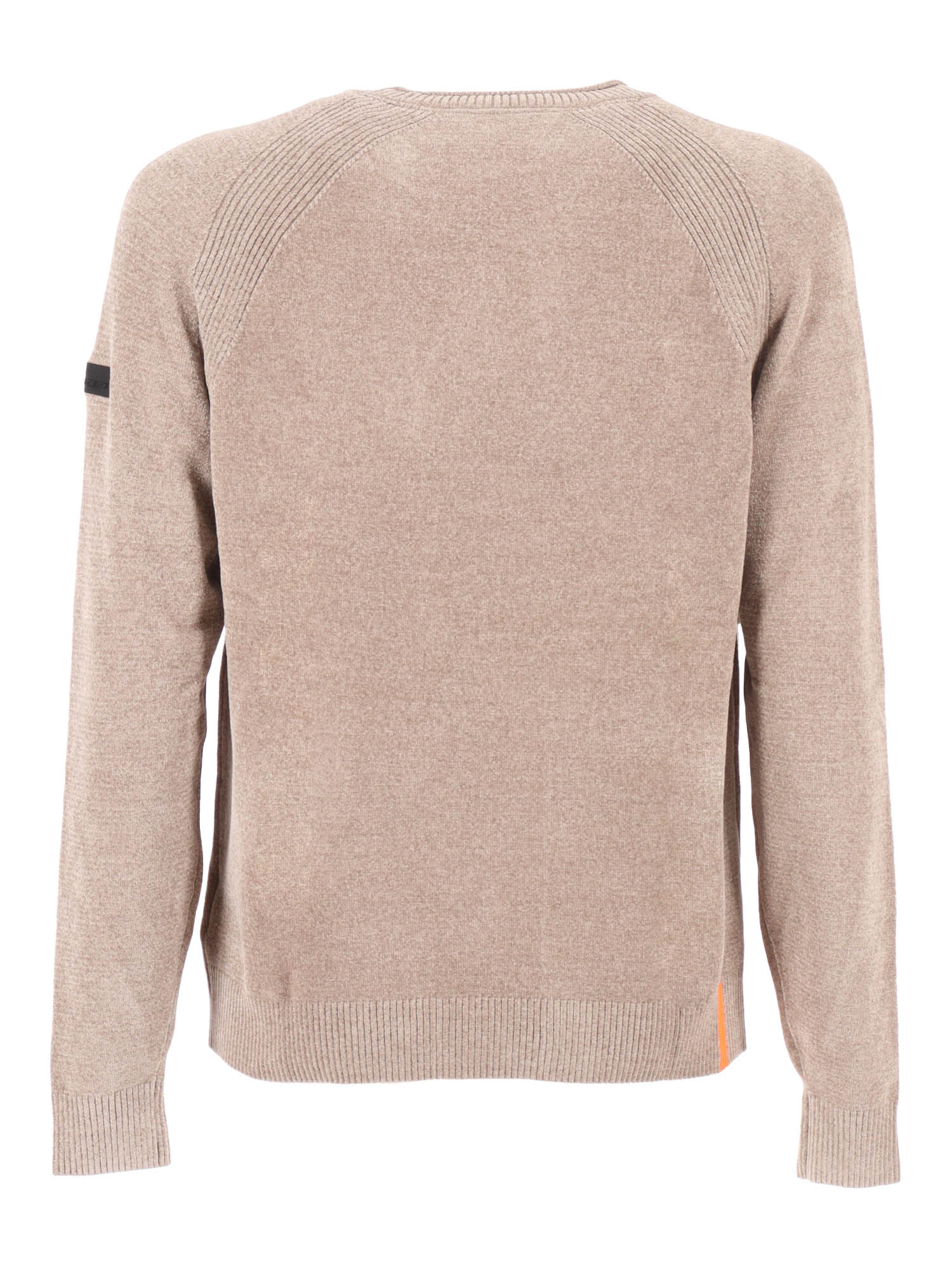 Velvet Round Knit Beige Polyester Elastane Crewneck