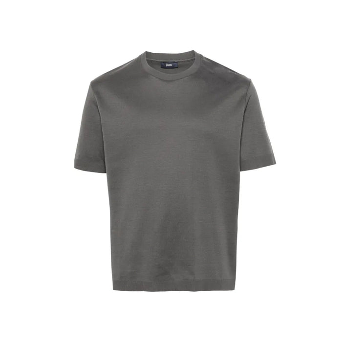 Herno Silk Blend T-Shirt Gray Cotton