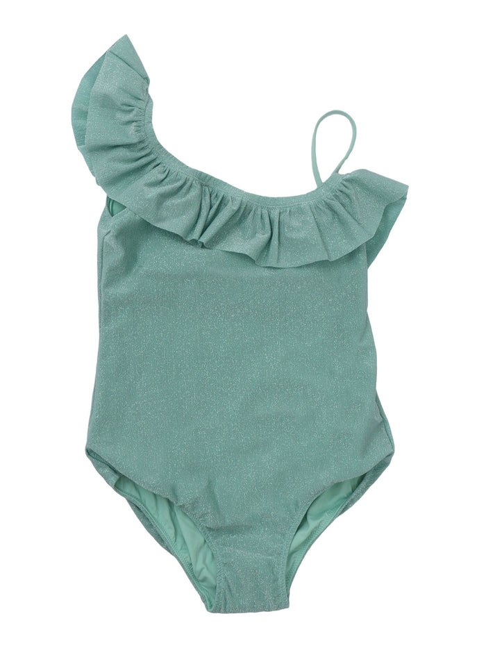 ONE SHOULDER PIECE WITH FLOUNCE Green Costume