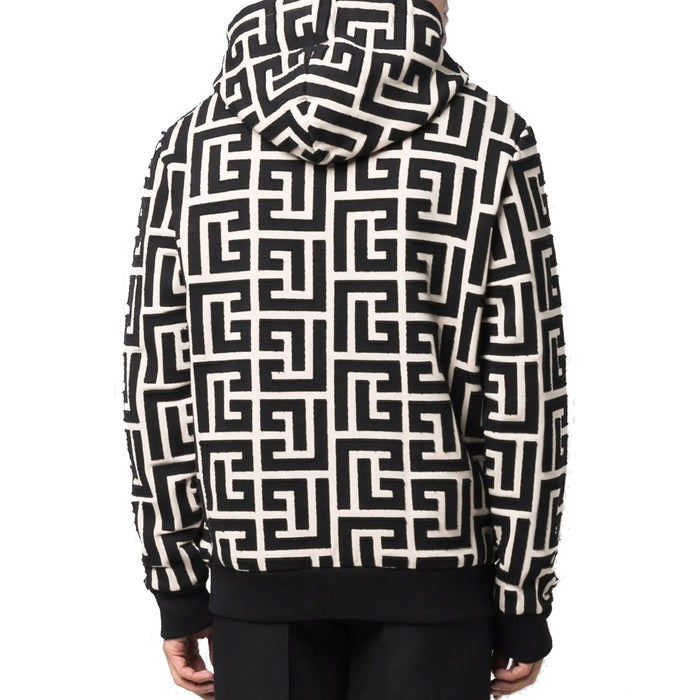 Monogrammed Hooded Sweatshirt Beige Cotton