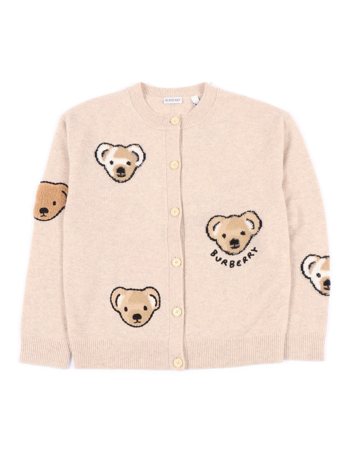 Kid Girl Cardigans Beige Wool Cardigan