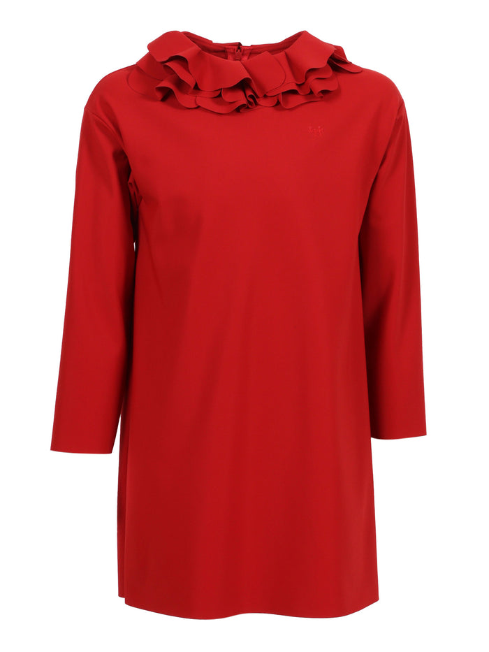 LONG SLEEVED DRESS Red Polyamide Elastane