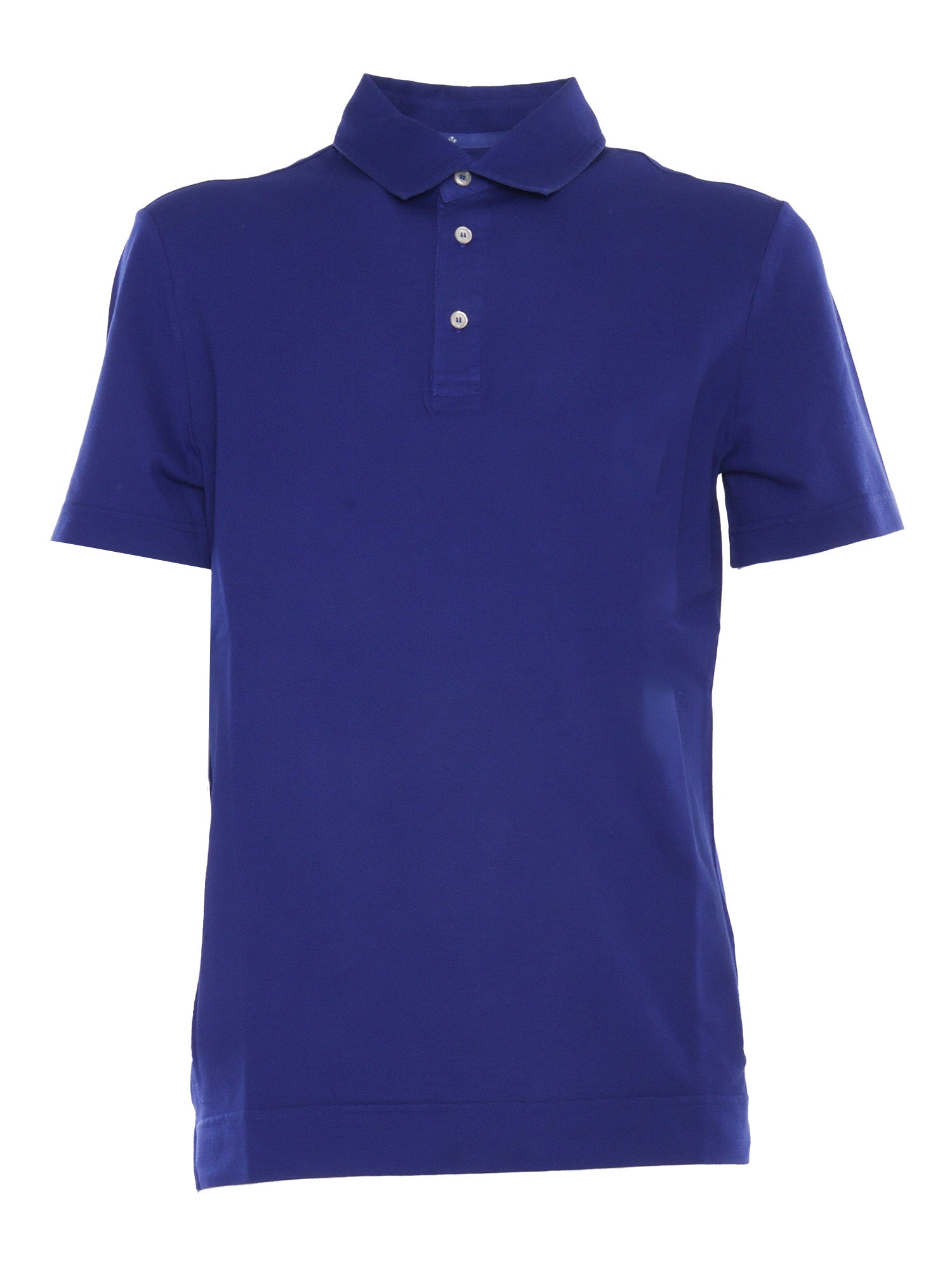 POLO NECK SHORT SLEEVES PIQUET Blue Cotton