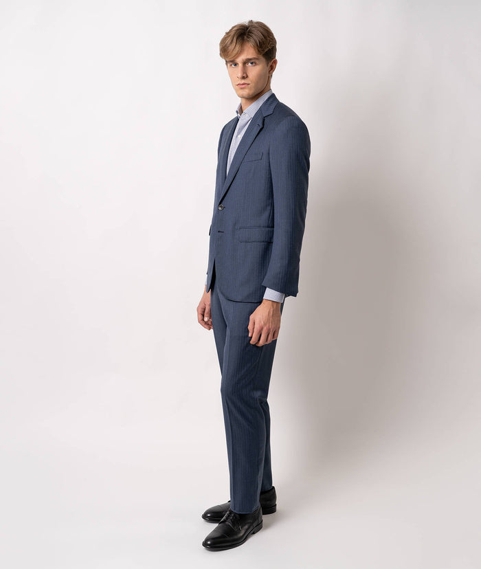 Single-Breasted Wool Suit Seul Blue Single Breasted - 2 Botton