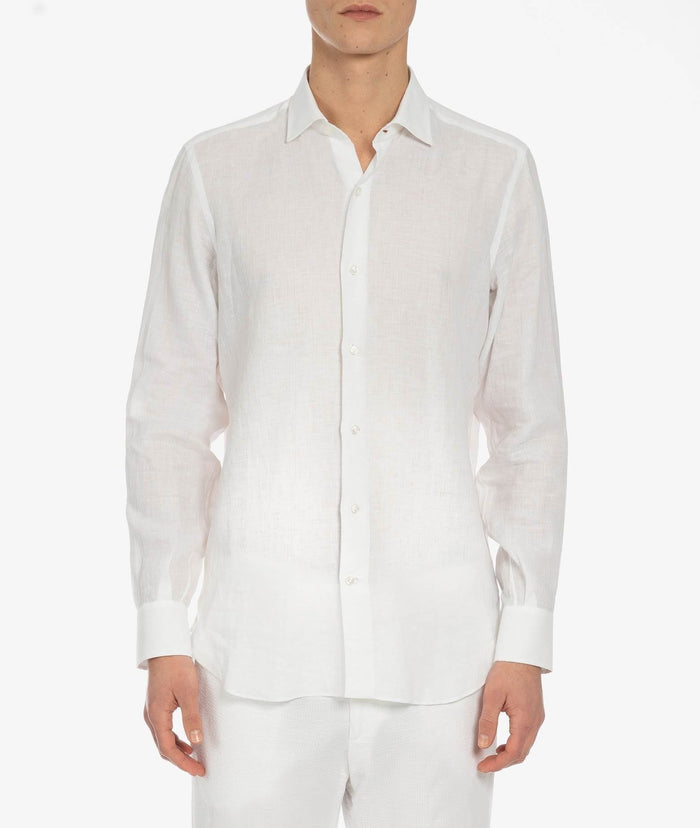 Casual Linen Shirt Amalfi Olive Hand Made