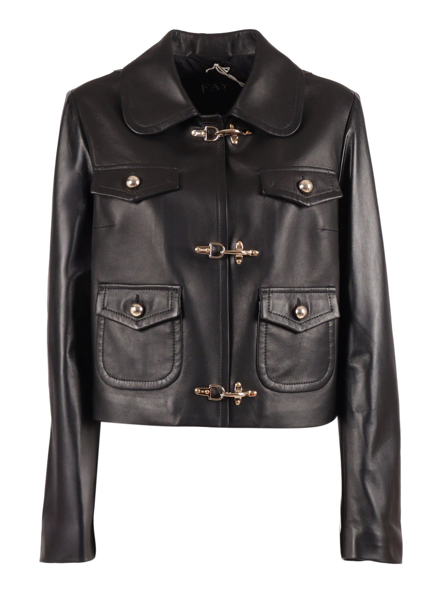 NAPPA+HOOK JACKET Black Lambskin (ovis Aries Aries) Coat