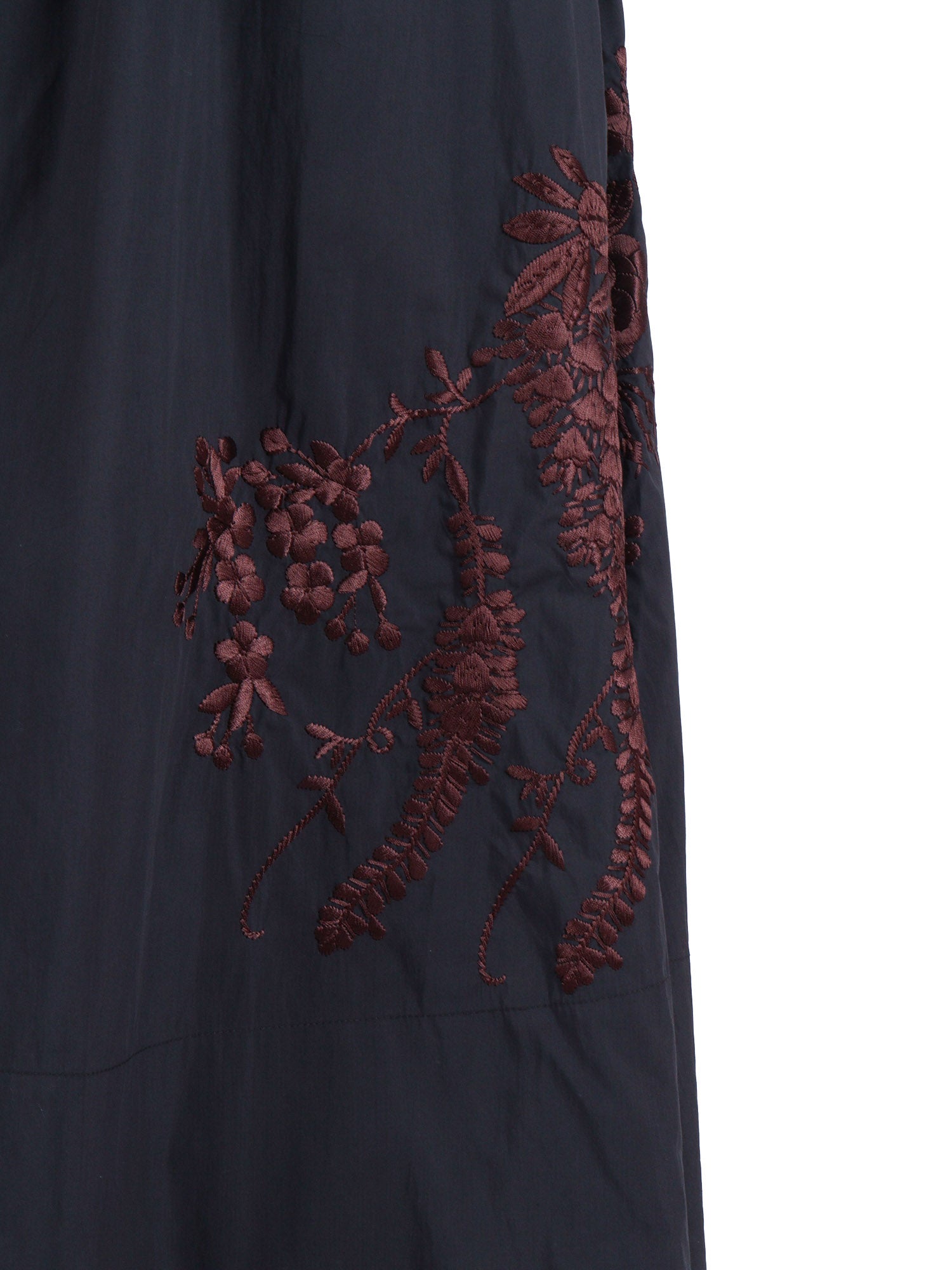 SKIRT WITH EMBROIDERY Black Polyamide Cotton