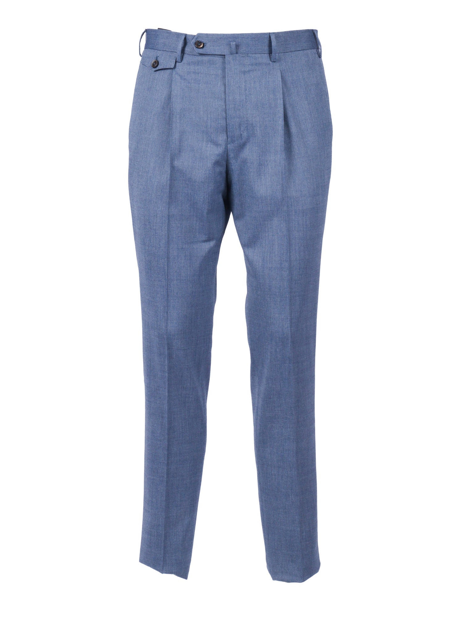 Gentleman, 1 Pleat, Diagonal Pockets, Coin Pocket With Flap, Unfinished B. Blue Pant