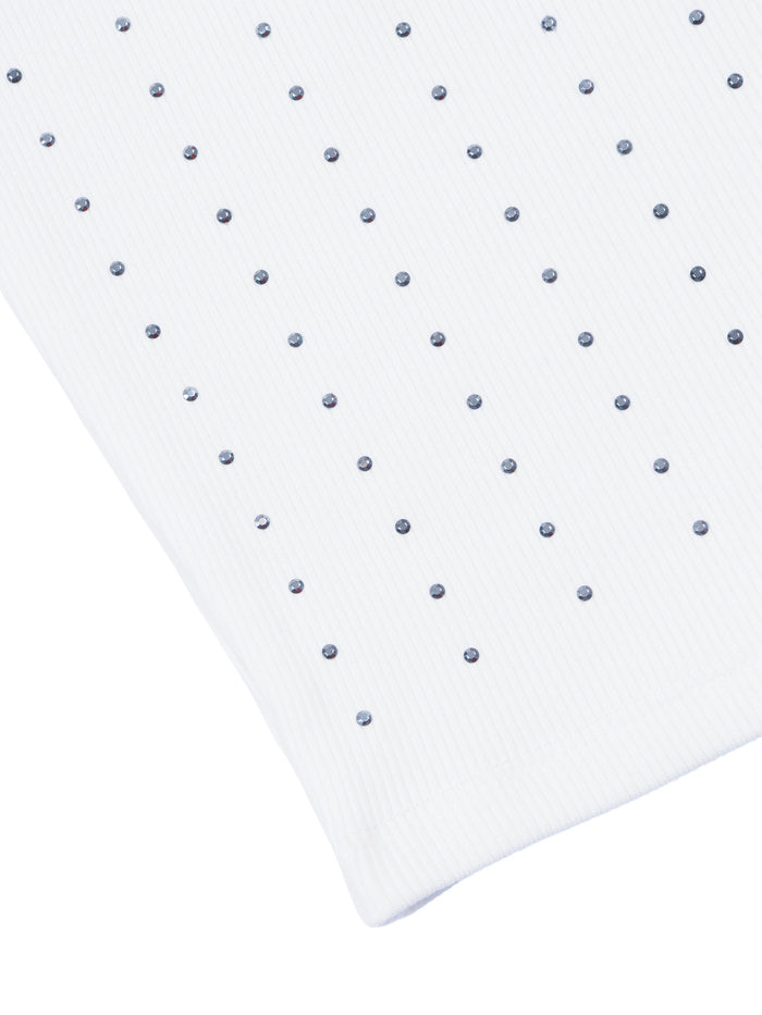 RIBBED JERSEY TOP White Cotton Elastane
