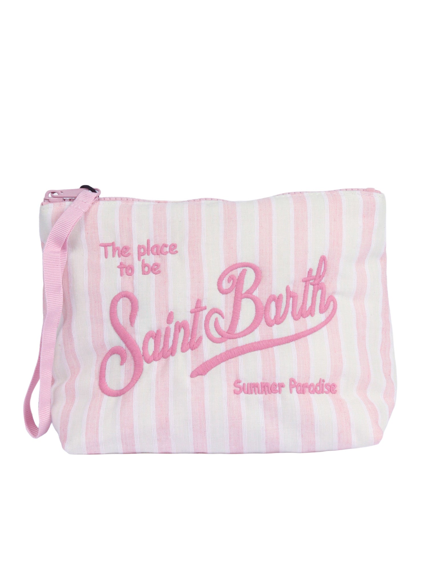 Aline Cotton-Tiny V Stripes 2111 Emb Pink Cotton Polyester Handbag