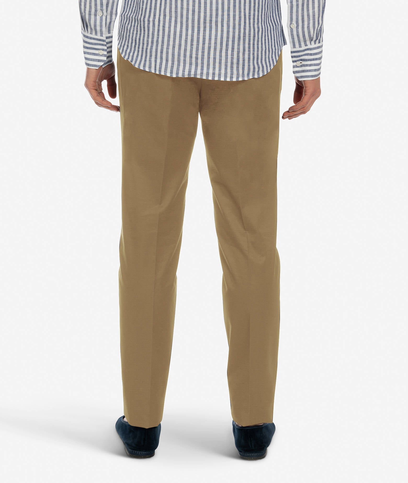 Cotton Chino Mykonos Beige Trousers No Pinces