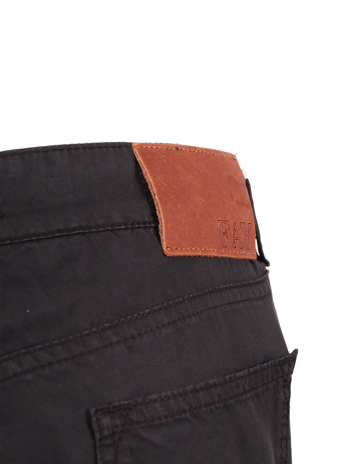 Pants Man-Made Fibres Black Cotton Lyocell Elastane