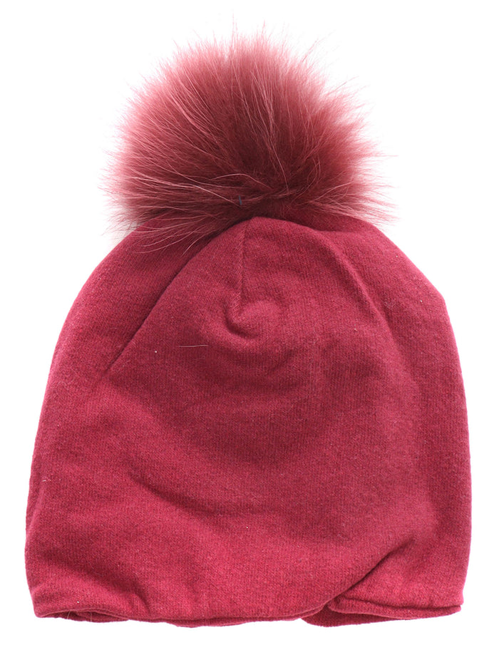 Real Murmasky Fur Beanie Red Hat