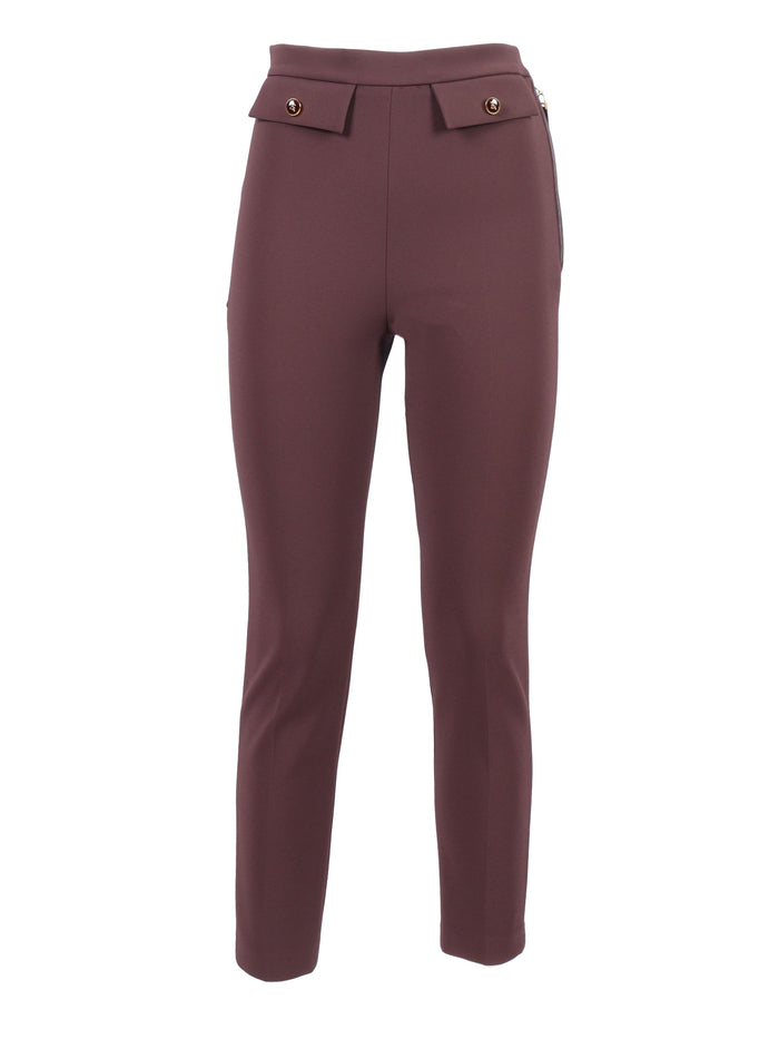 Womens Pants Bordeaux Polyester Elastane