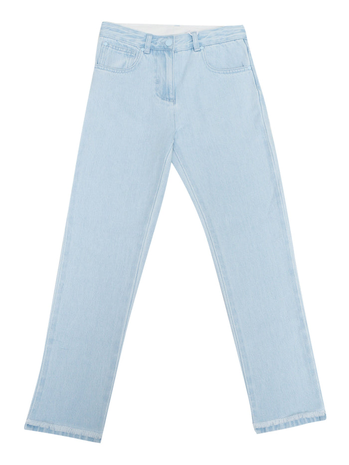 TROUSERS Light Blue Cotton Pant