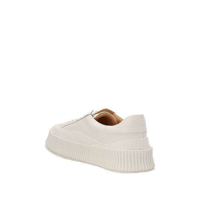 Jil Sander Maxi Sole Leather Sneakers White Calf