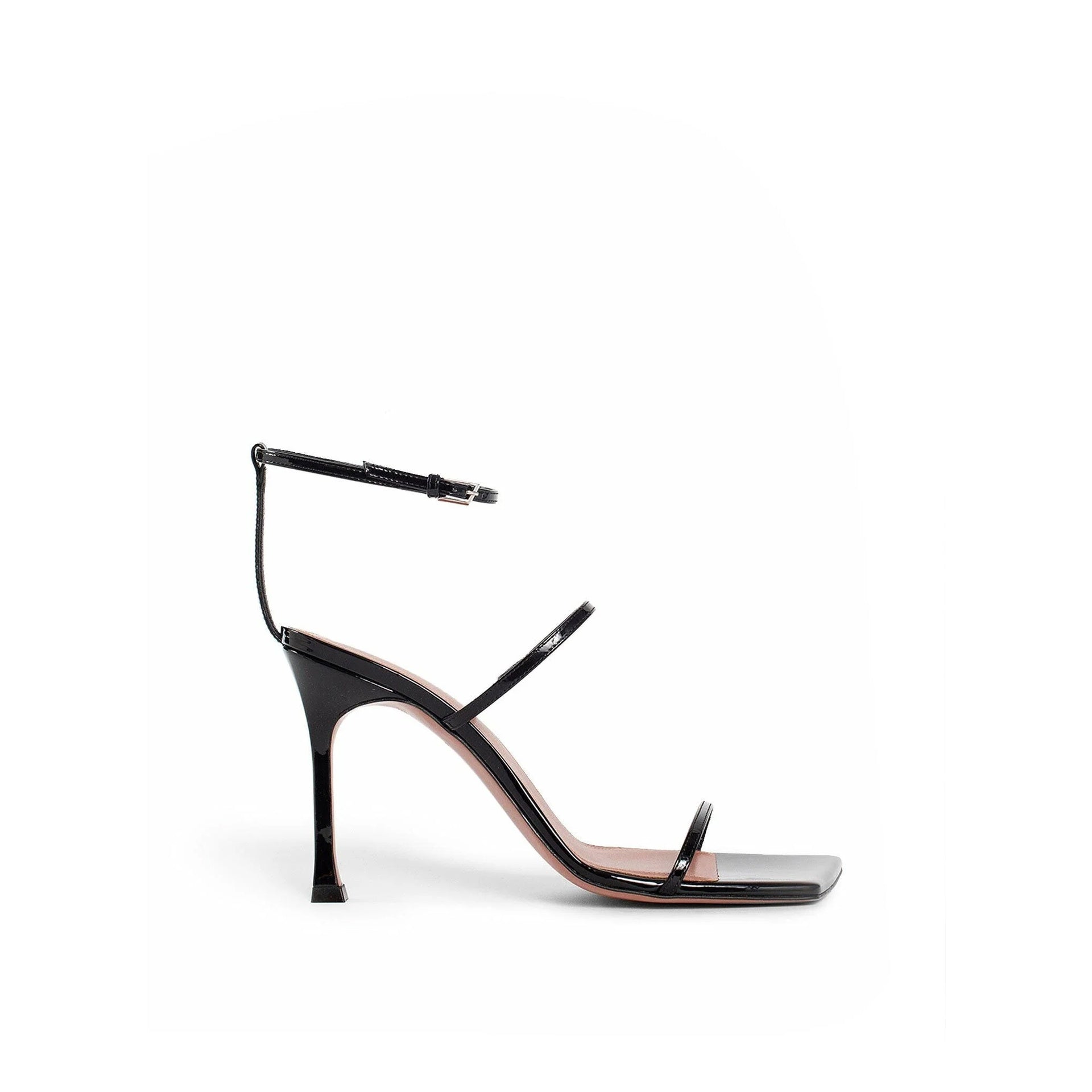 Amina Muaddi Maya Sandals Black Calf Leather