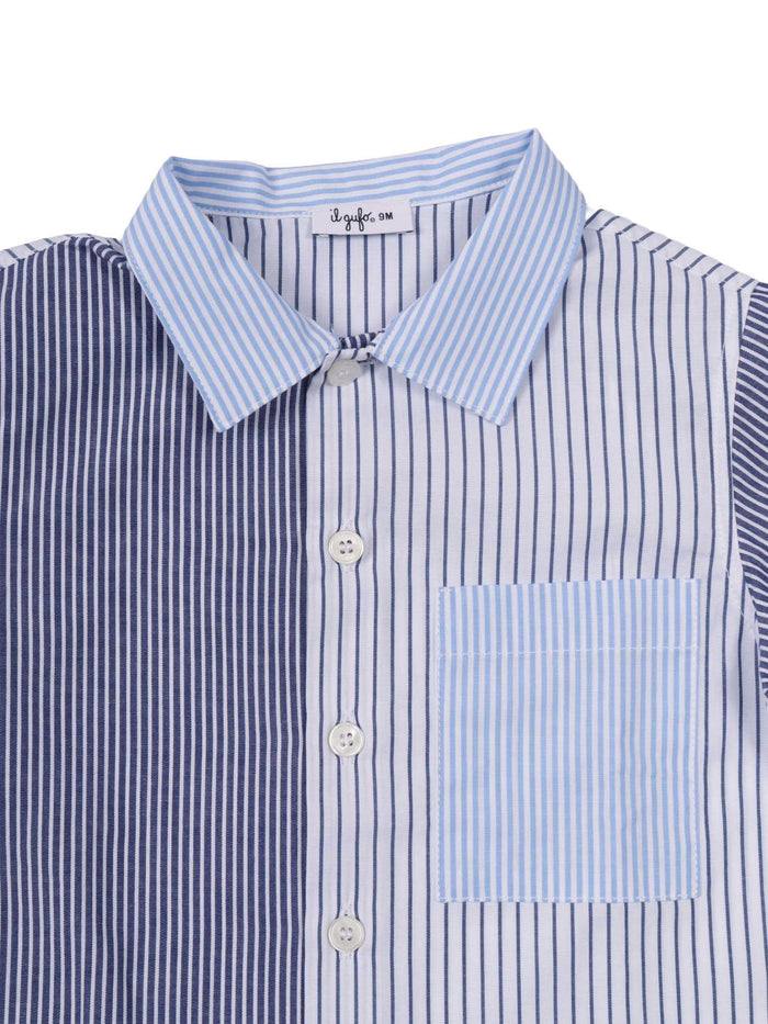 Short Sleeved Shirt Blue Cotton