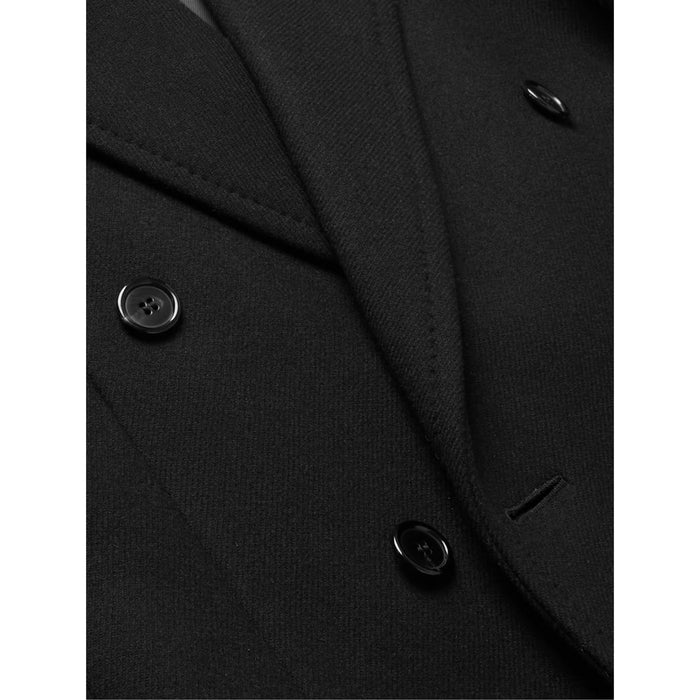 Double-Breasted Wool Coat Black