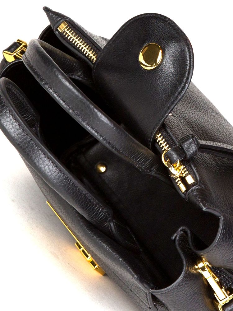 Coccinelle 100% Cowhide leather top handle bag in black