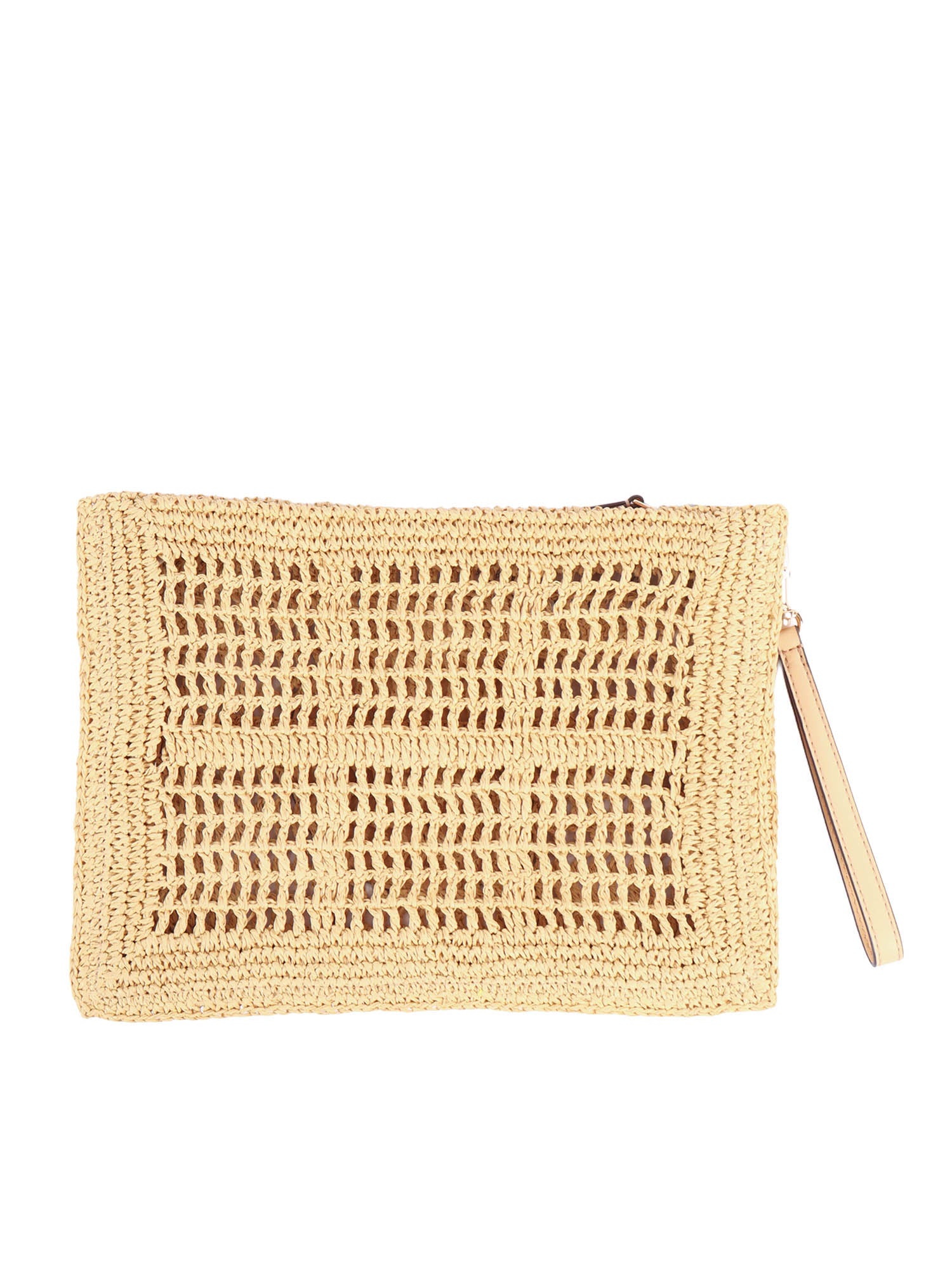 Ella Hand-Crocheted Pouch Beige Handbag