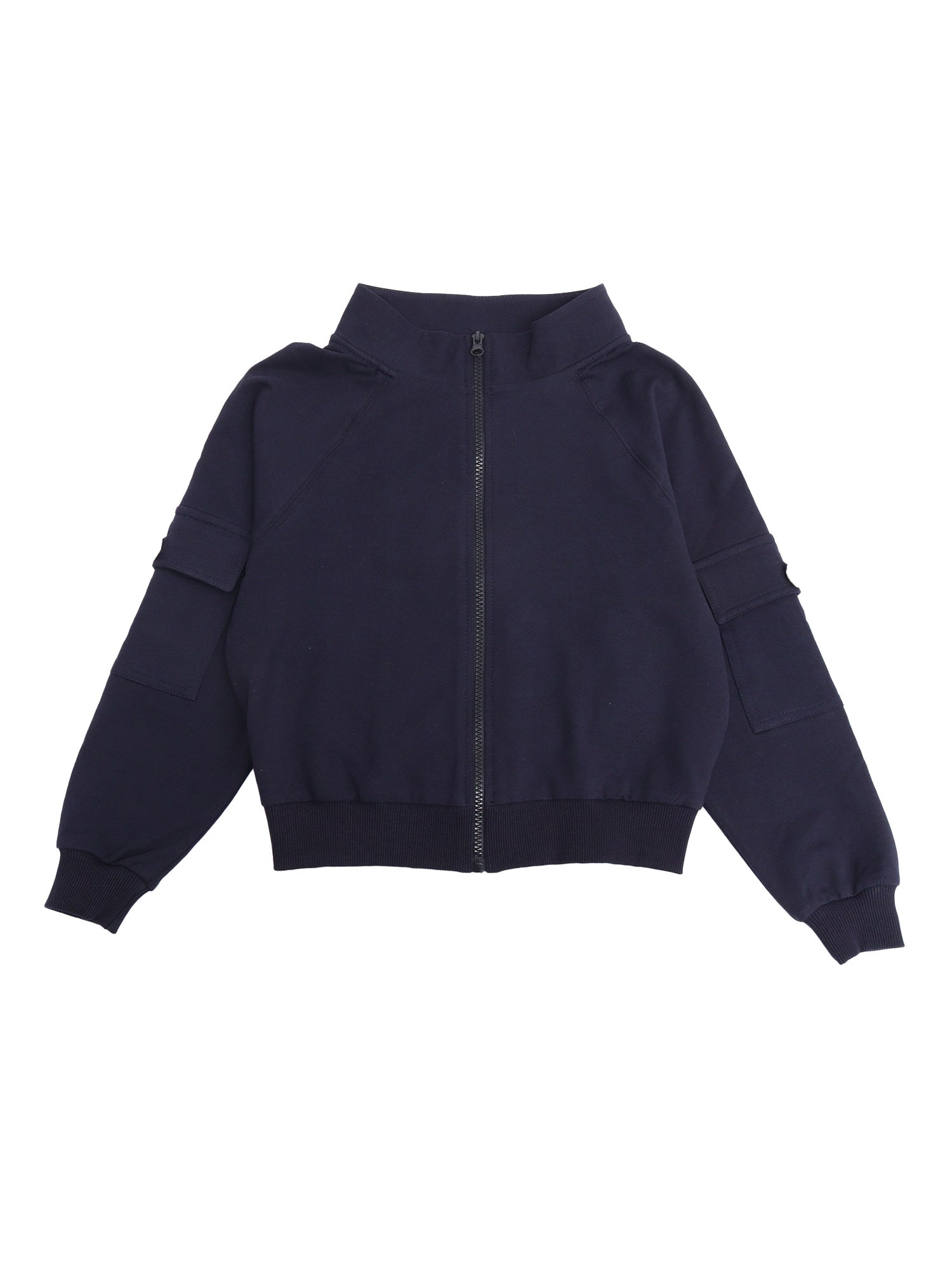 SWEATSHIRT WITH POCKETS Blue Cotton Elastan