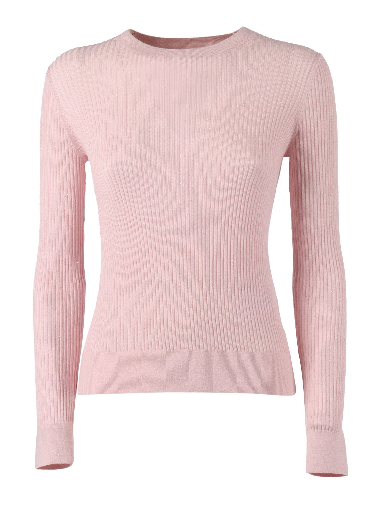 SWEATER Pink Silk Wool Crewneck