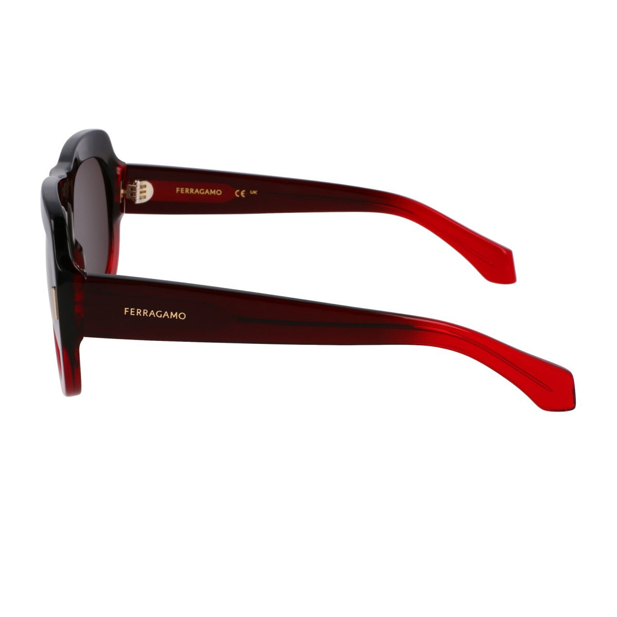 Salvatore Ferragamo SF2029SE 615 Rosso Sfumato Marrone Recycled Acetate Occhiali Da Sole