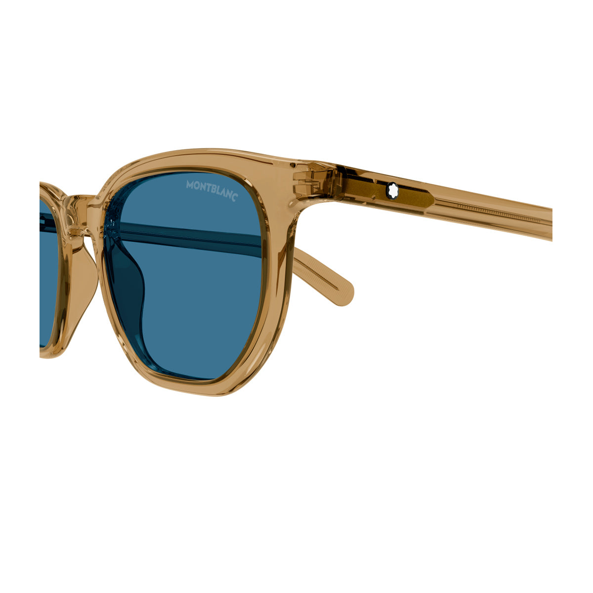 Montblanc MB0352S Linea Snowcap 005 Brown Blue Marrone Injected Acetate Occhiali Da Sole