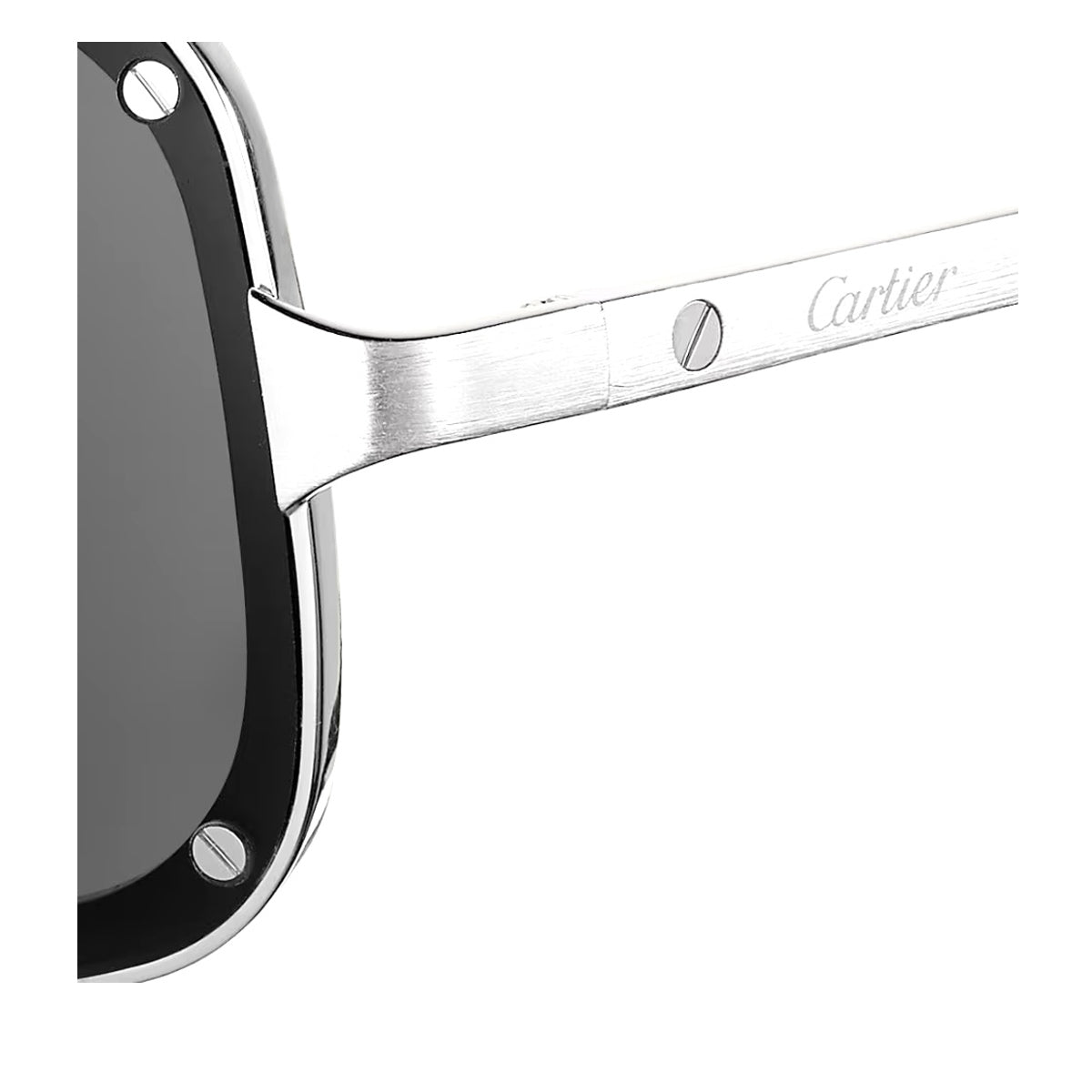 Cartier CT0194S Santos De 001 Silver Grey Argento Titanium Occhiali Da Sole