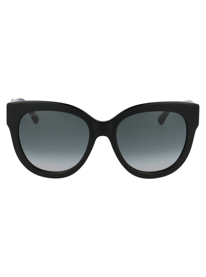 Jill-G-S Ns89o Black Glitter Acetate Sunglasses